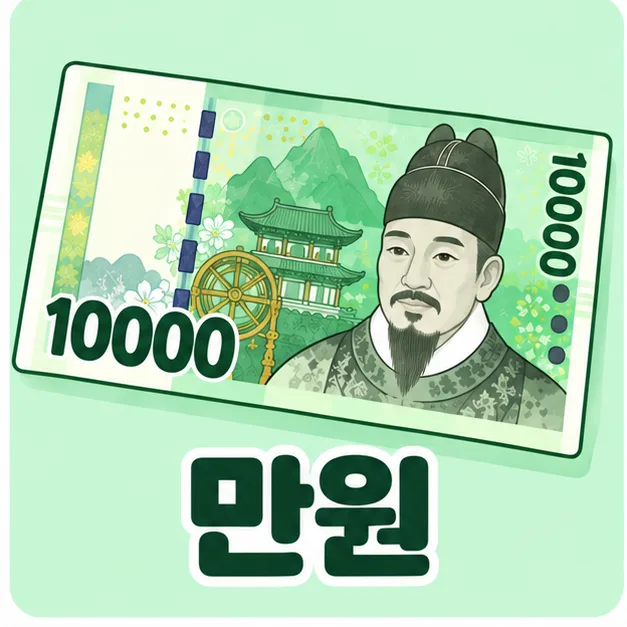Korean 10000 won banknote