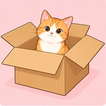 a cat inside an open cardboard box